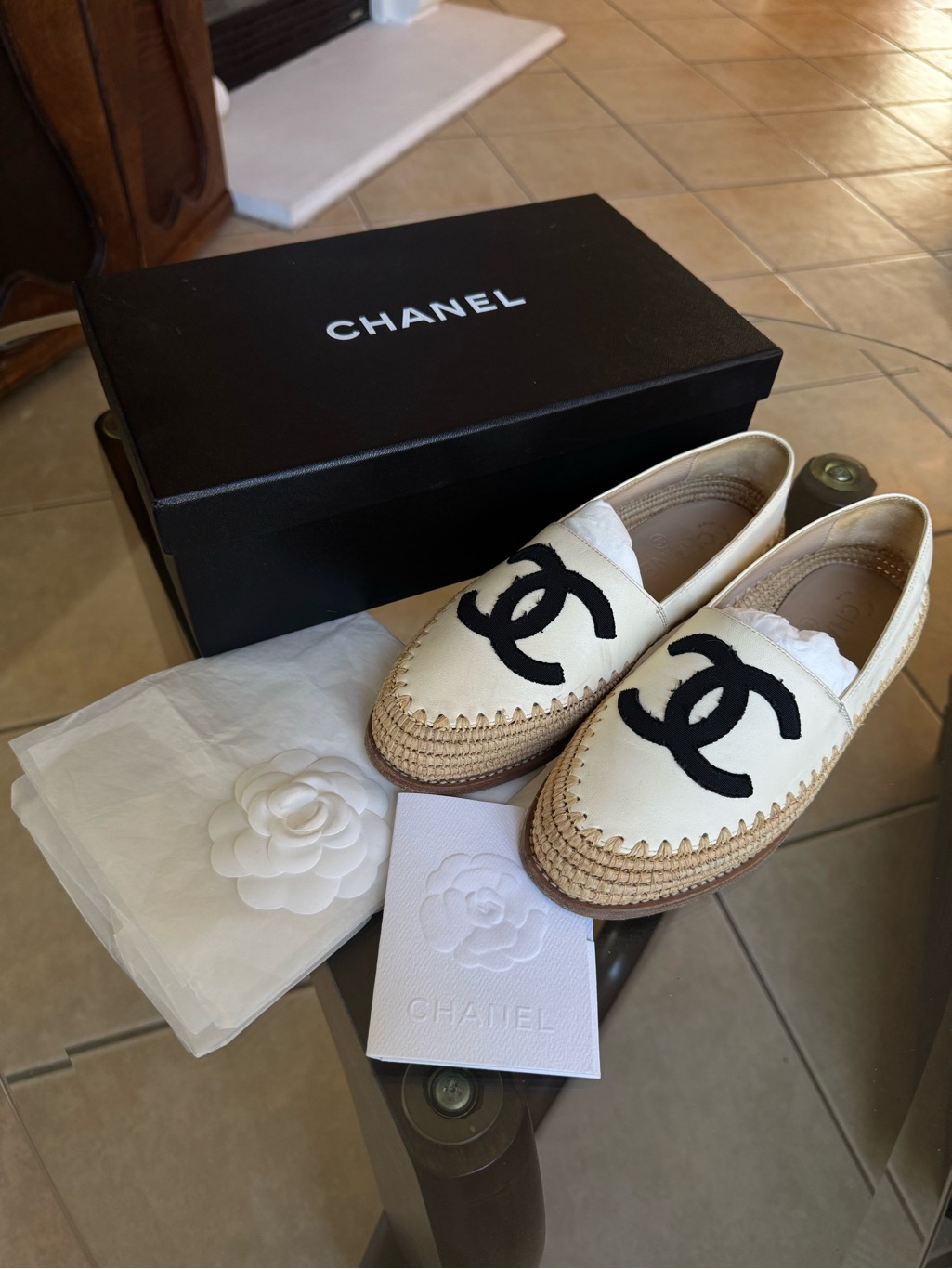 Chanel Cc Raffia Espadrilles